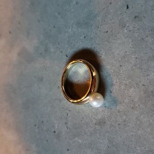 Mejuri gold vermeil pearl ring size 7
